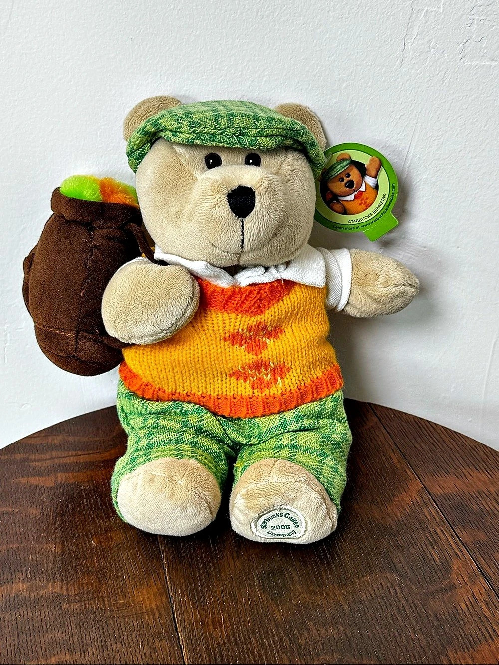 Starbucks Bearista Bear 50th Edition Vintage 2006 Golfer Plush